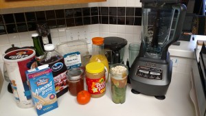 Kale, Apple, Tangerine, Peanut Butter Smoothie ninja bl770